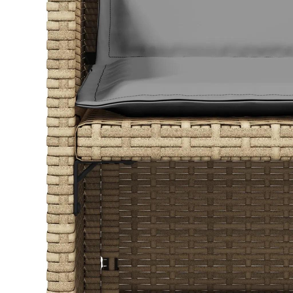 Sedie da Giardino con Cuscini 4 pz | Sedie da Esterno Beige Misto in Polyrattan