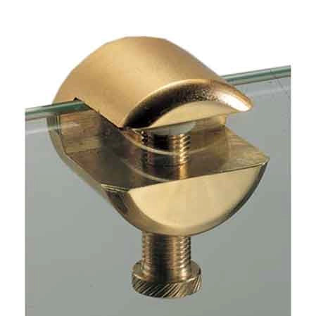 MENSOLINA REGGIVETRO A MORSETTO 'ANNA' 20x20 mm - Nichelato lucido - spessore max 11 mm - 20 pezzi