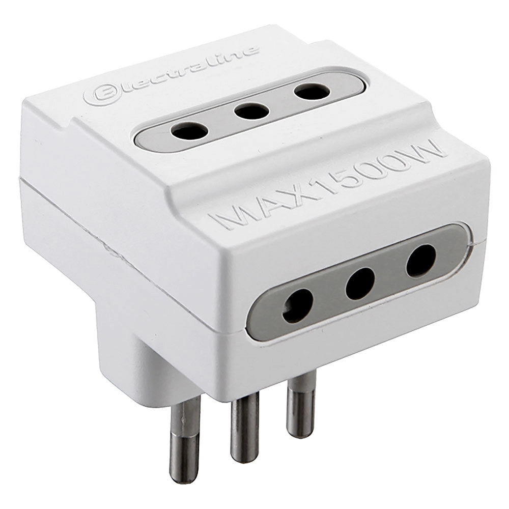 ADATTATORE TRIPLO art. '71923' presa 3 x 2P+T10A - spina 2P + T10A- 10 pezzi  - ELECTRALINE