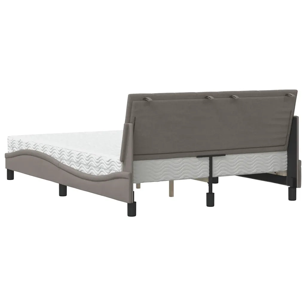 Letto con Materasso Hanko Tortora 120x200 cm in Tessuto