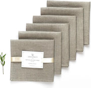 Serviette in lino naturale marrone - serviette in lino - stile rustico 6-pack 45x45 cm