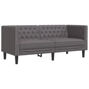 Divano | Divano da soggiorno | Sofa Chesterfield a 2 Posti Grigia in Similpelle