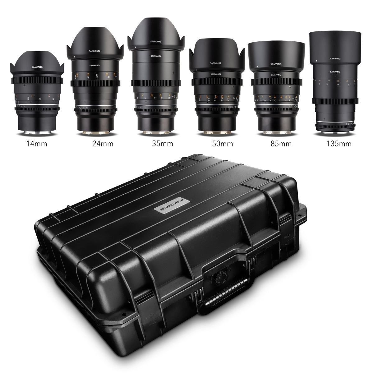 MF 14mm/24mm/35mm/50mm/85mm/135mm MK2 VDSLR Video Lenses Case Set per Sony E