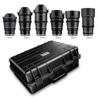 MF 14mm/24mm/35mm/50mm/85mm/135mm MK2 VDSLR Video Lenses Case Set per Sony E