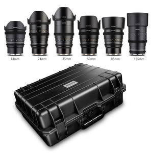 MF 14mm/24mm/35mm/50mm/85mm/135mm MK2 VDSLR Video Lenses Case Set per Sony E