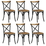 Sedie a Croce 6 pz Nere in Legno Massello di Mango cod mxl 7003