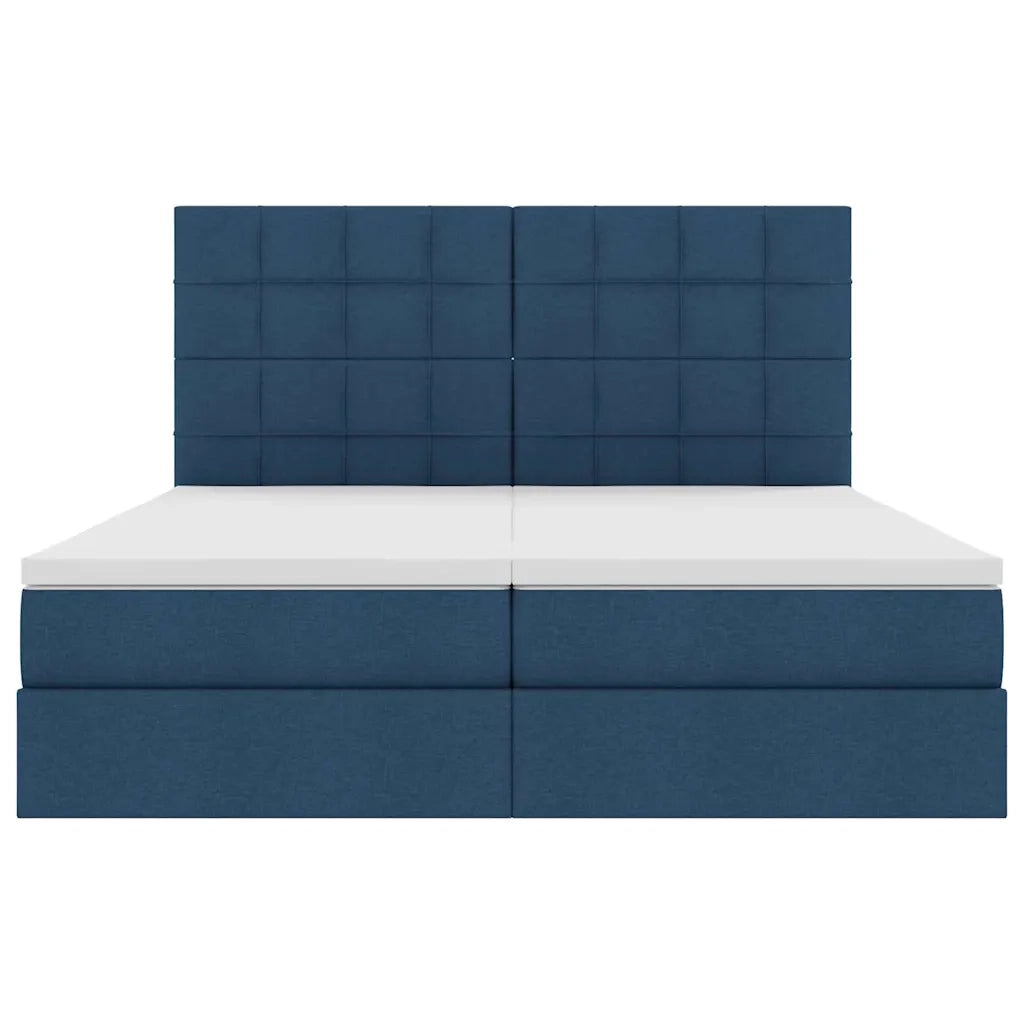 Letto con Contenitore con testiera Blu 180 x 200 cm Tessuto