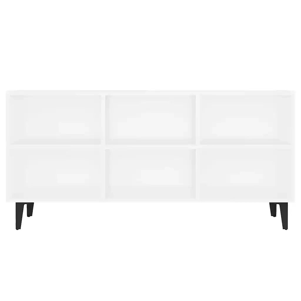 Mobile TV con Gambe in Metallo Bianco 103,5x30x50 cm 805950