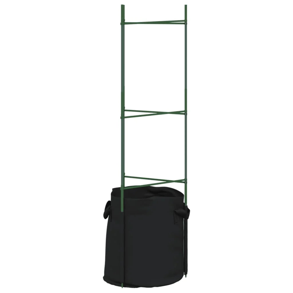 Set di 4 gabbie regolabili multiuso per pomodori 32 x 29 x 116 cm in acciaio verde 02_0055593