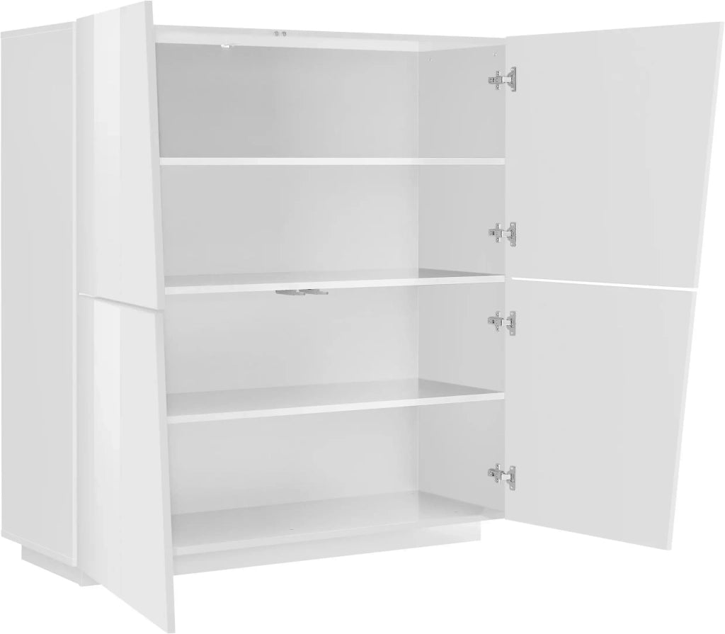 Mobile Madia VEGA L 120 x H 126 x P 43 cm bianco lucido