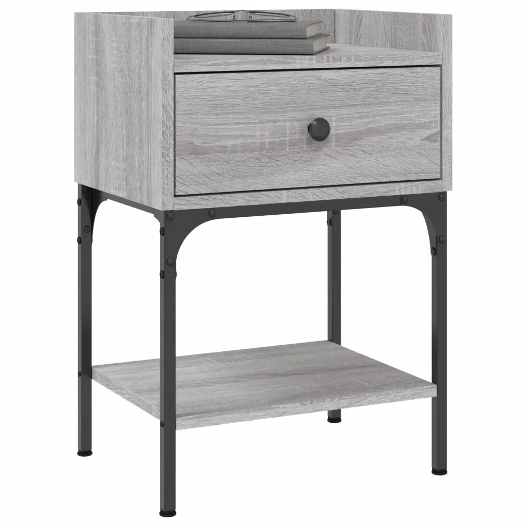 Comodino-Tavolino da notte Grigio Sonoma 40,5x31x60 cm in Legno Multistrato