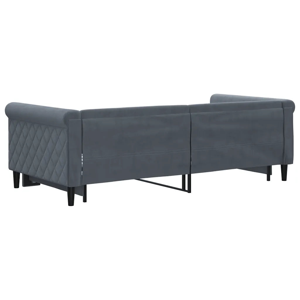 Divano letto | Sof¨¤ letto | Letto singolo Estraibile Grigio Scuro 90x190cm Velluto