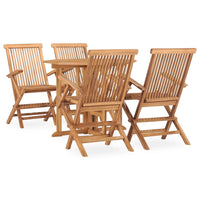 Set da Pranzo da Giardino 5 pz Pieghevole in Massello di Teak cod mxl 35433