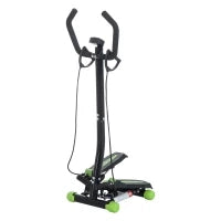 Stepper Professionale con Manubrio e Corde in Acciaio per Allenamento a Casa, 40 x 40 x 118cm, Nero