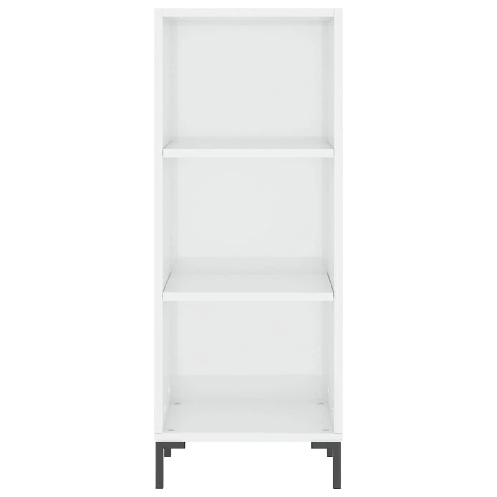 Buffet credenza cassettiera mobiletto mobile contenitore organizer per cucina soggiorno finitura lucida 34,5 x 32,5 x 90 cm legno ingegnerizzato bianco 02_0030581