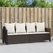 Lettino Prendisole con Cuscini MarroneÂ in Polyrattan