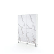 Credenza alta VELBRUK bianco pietra/marmo calacatta