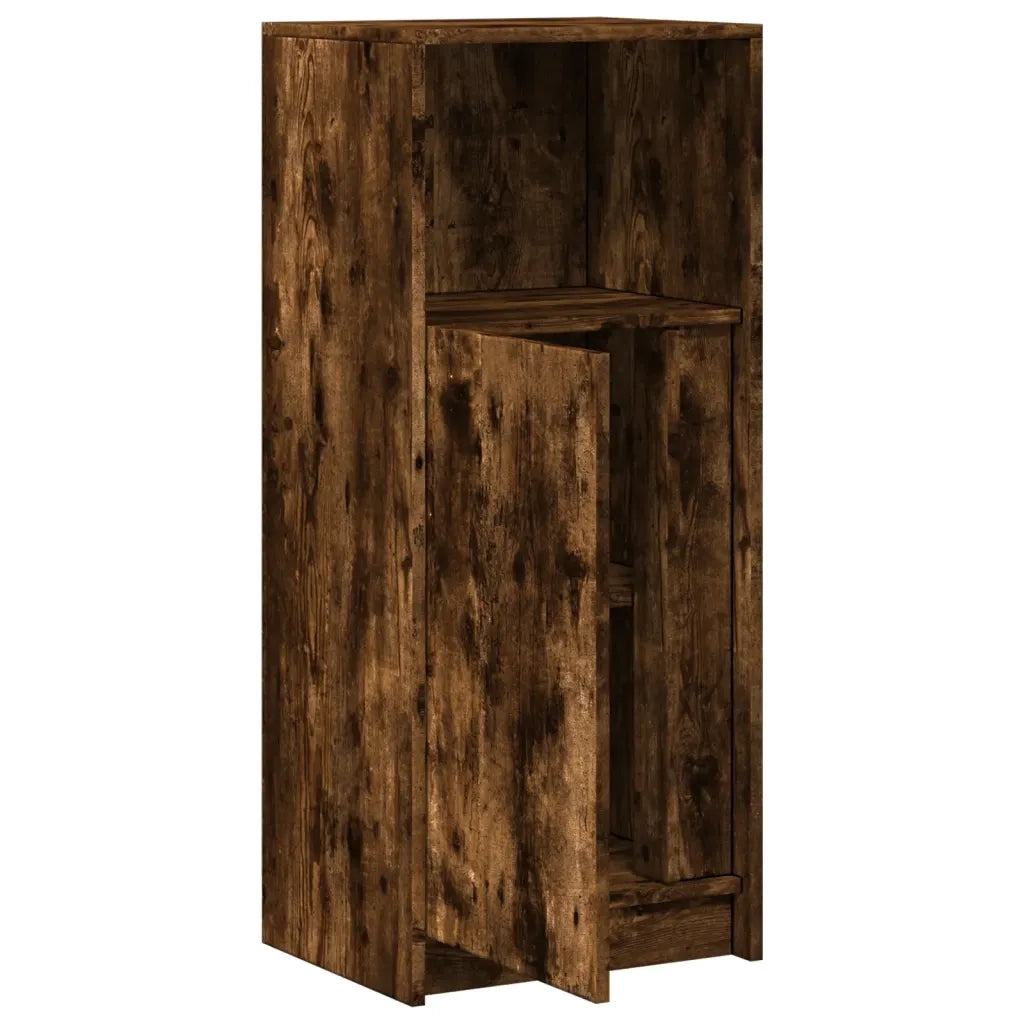 Credenza | Madia | Buffet da pranzo | Armadio da pranzo con LED Rovere Fumo 42,5x34x100cm in Legno Multistrato