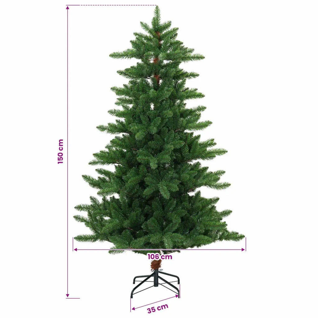Albero di Natale artificiale 150 cm 150 LED Bianco caldo 3461356
