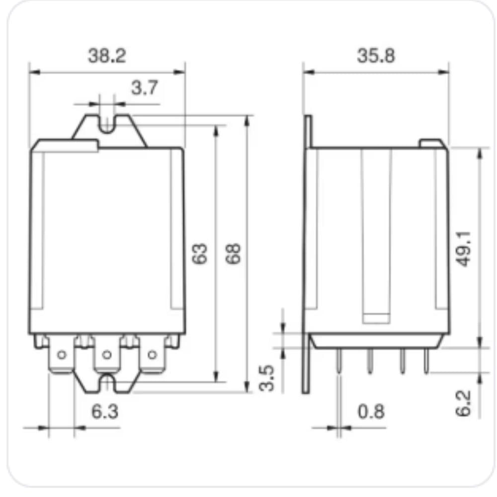 Finder 62.82.8.024.0000 relè di potenza 2 contatti 16a faston25 per controllo industriale
