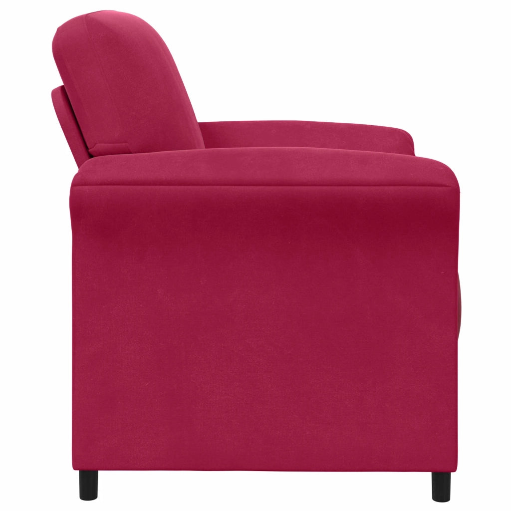Divano 1 posto Rosso Vino 88 x 83 x 95 cm Velluto