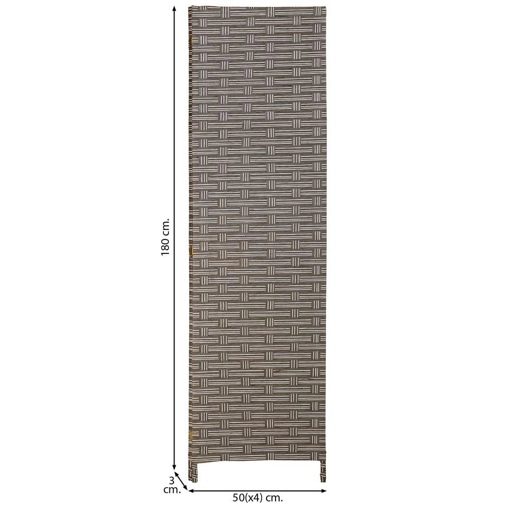 Biombo de papel trenzado 4 hojas 50(x4)x3x180h cm