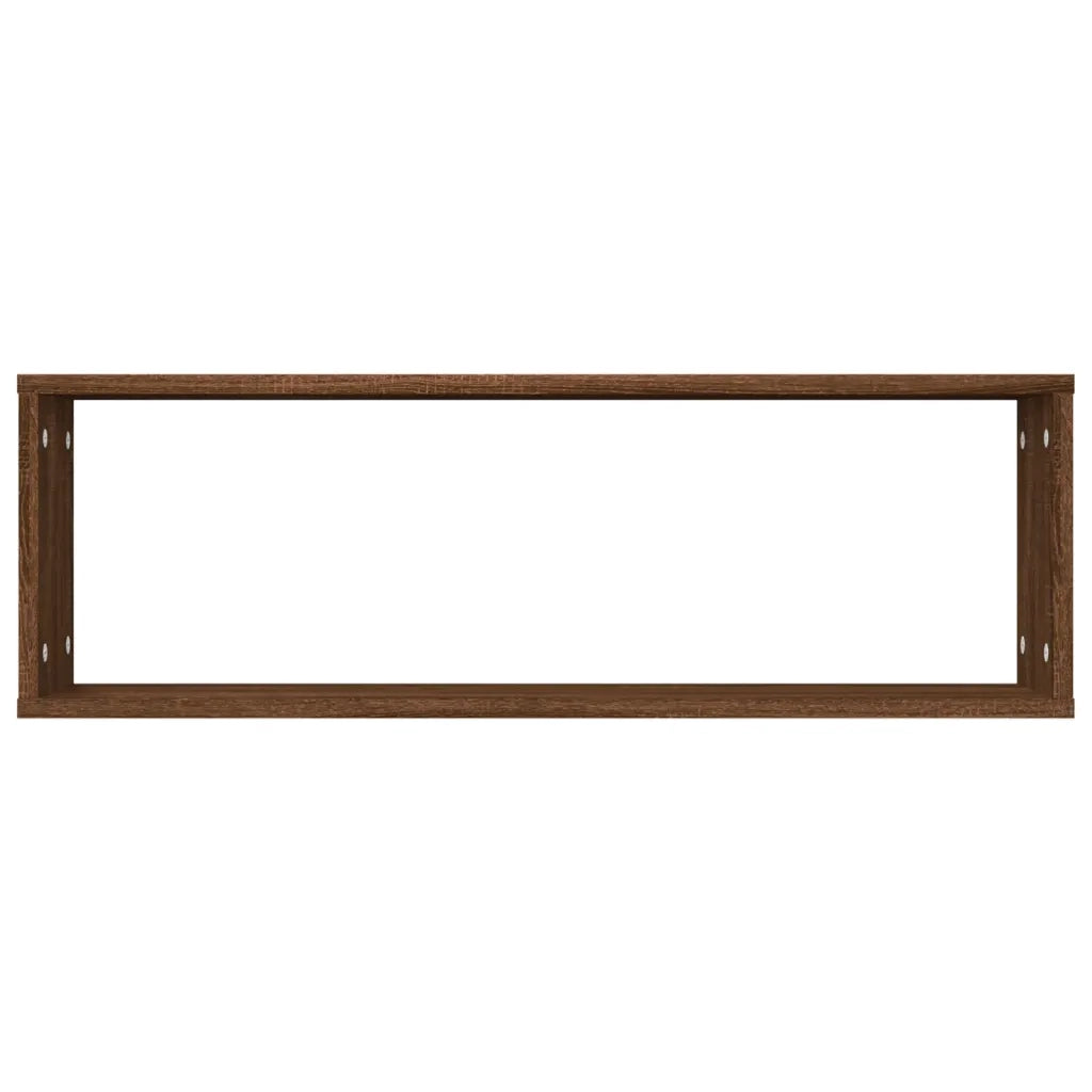 Mensole Muro | Mensola a parete Cubo 4 Rovere Marrone 80x15x26,5 Legno Multistrato