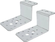 Set di 2 viti a "Z" per montaggio 50x30x85x55x2,5mm con angoli arrotondati e 17 fori circolari - montaggio in legno - acciaio zincato Z275 - opzione di fissaggio solida