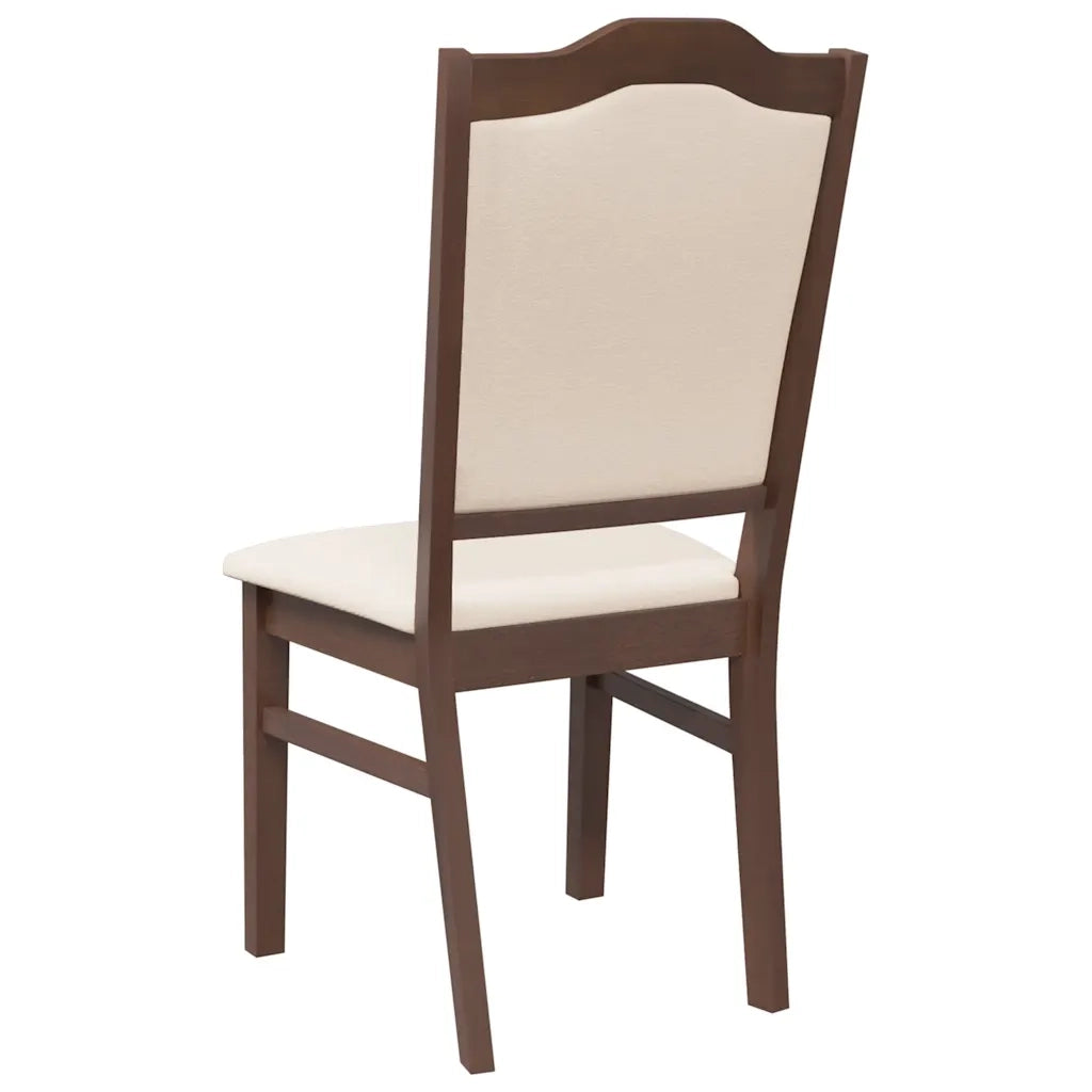 Sedie da Pranzo con Cuscini 2pz Marrone Legno Massello di Hevea 4102466