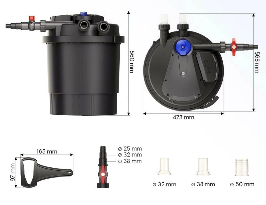SunSun CPA-20000 - filtro pressurizzato con UV e pulizia automatica per laghetti fino a 40000L
