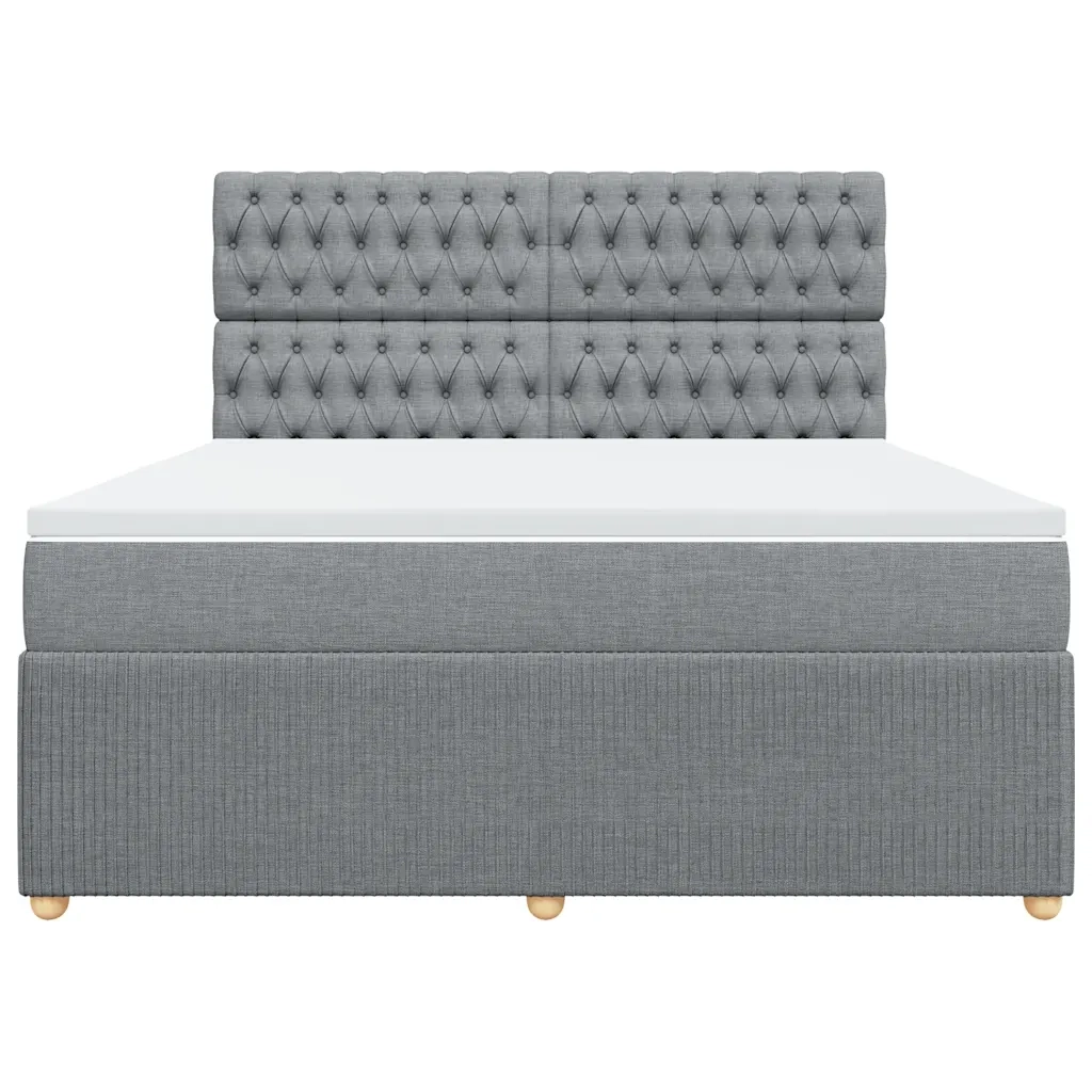 Giroletto a Molle con Materasso Grigio Chiaro180x200 cm Tessuto
