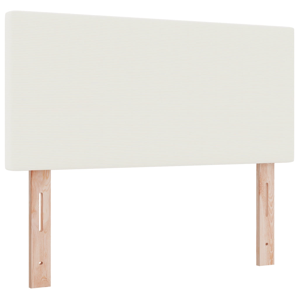Testata LED  Design Semplice Crema 100 cm in Tessuto Corduroy