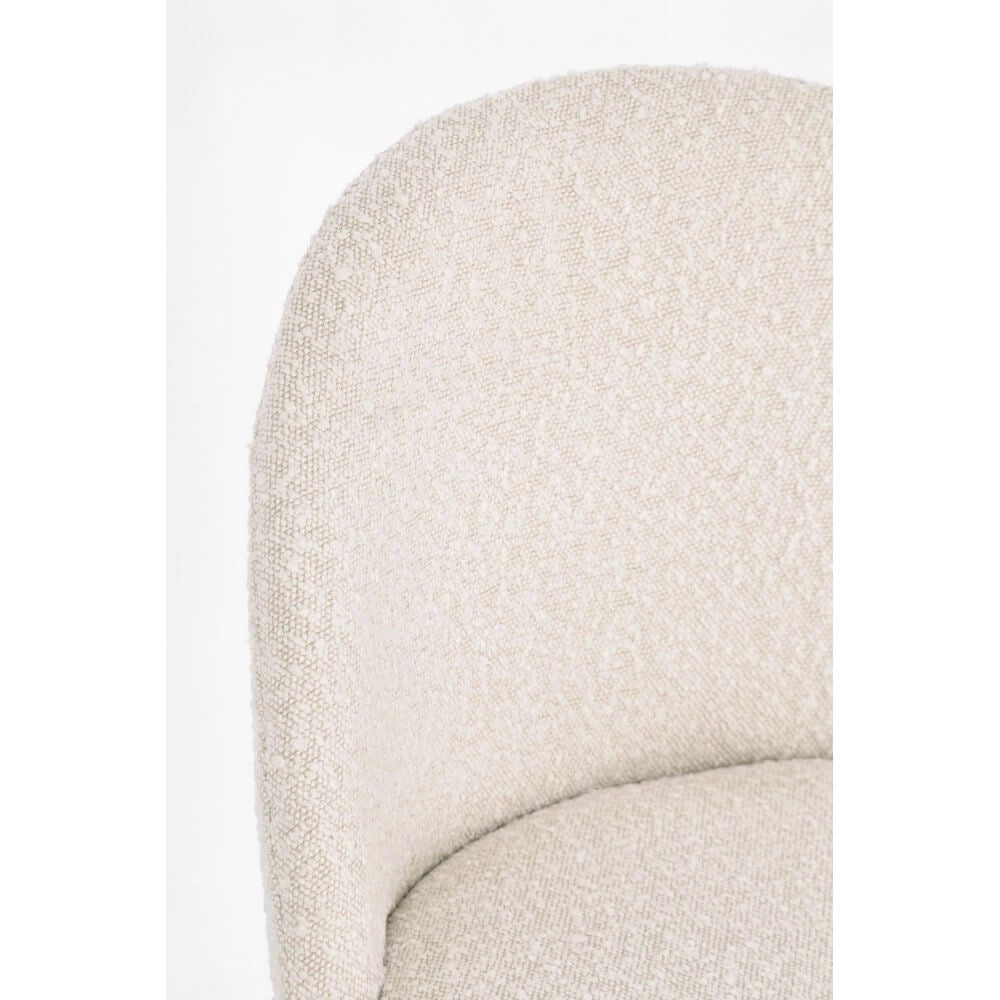 Set di 4 Sedie Imbottite in Tessuto Bouclé con Gambe in Acciaio Nero - GABRI
