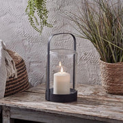 Lanterna metallica per esterni - Decorazione giardino - 1 pezzo - 18,5 cm - Con candela LED