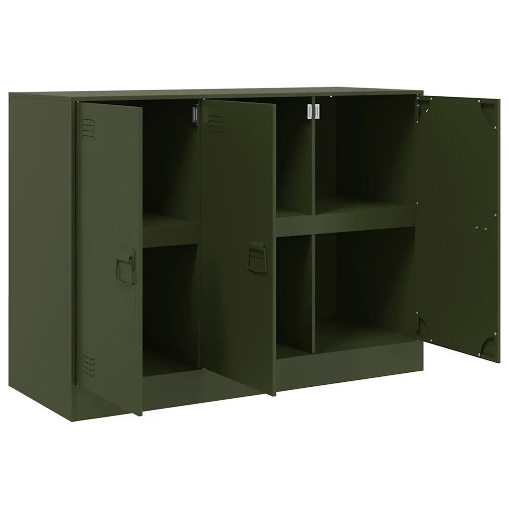 Credenza | Madia | Buffet da pranzo | Armadio da pranzo Verde Oliva 99x39x73 cm in Acciaio