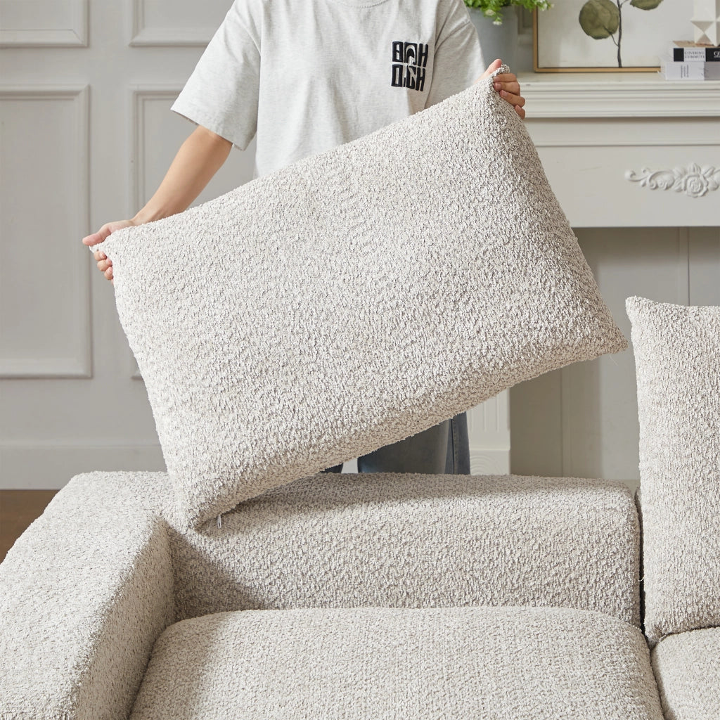 Divano in pelle scamosciata modulare - Zephmum- Senza montaggio, schiuma compressa