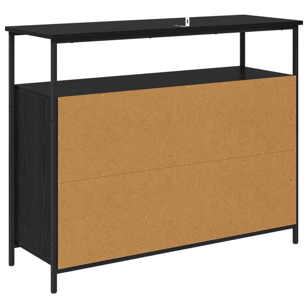 Credenza Rovere Nero 100 x 35 x 80 cm Legno multistrato 882814