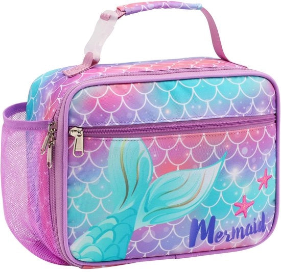 Borsa Isolante per Picnic per Bambini - Grande Borsa per Picnic con Contenitore per Flaconi, Borsa per Pasti Impronte d'Acqua, Borsa per Picnic per Scuole, Bambina con Tartaruga Marina