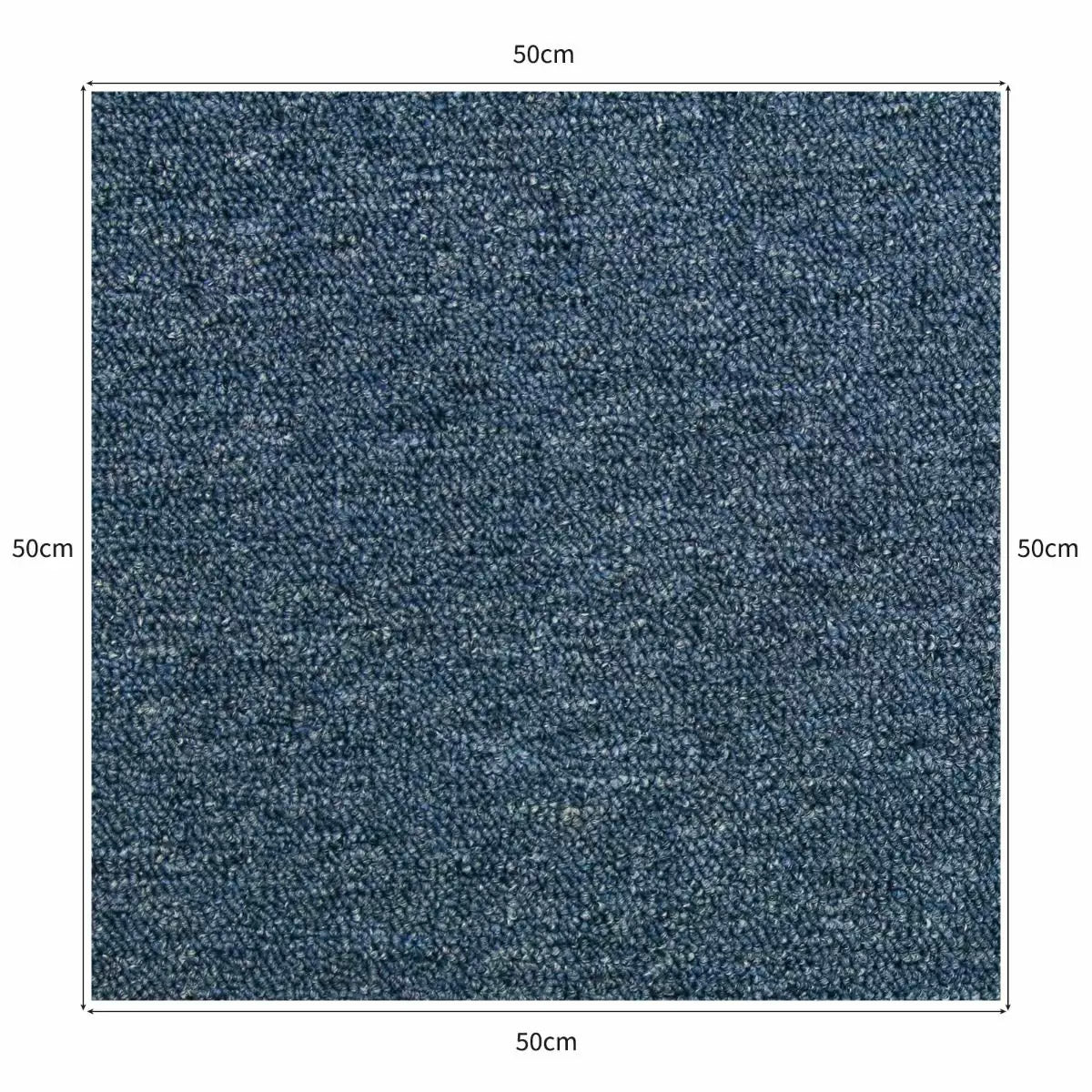 Set 20 Quadrotte di Moquette 50x50 cm 5mq in Blu Tempesta