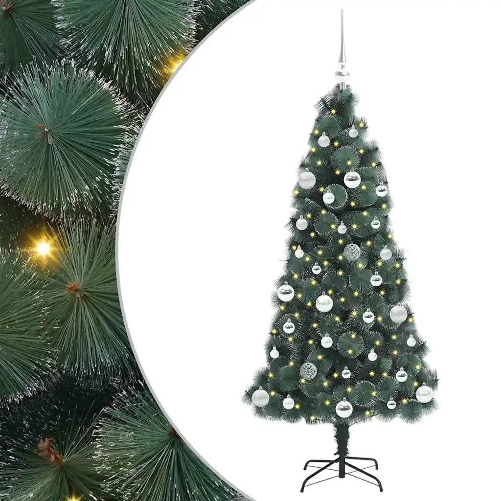 Albero di Natale | Decorazioni natalizie artificiale pre-illuminato con set di palline