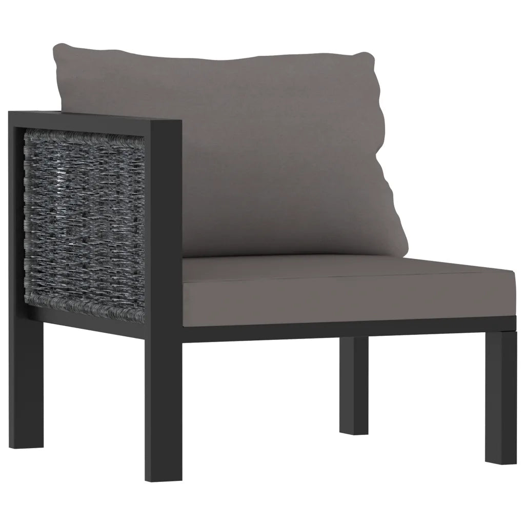Divano a 3 Posti con Cuscini Antracite in Polyrattan 49400