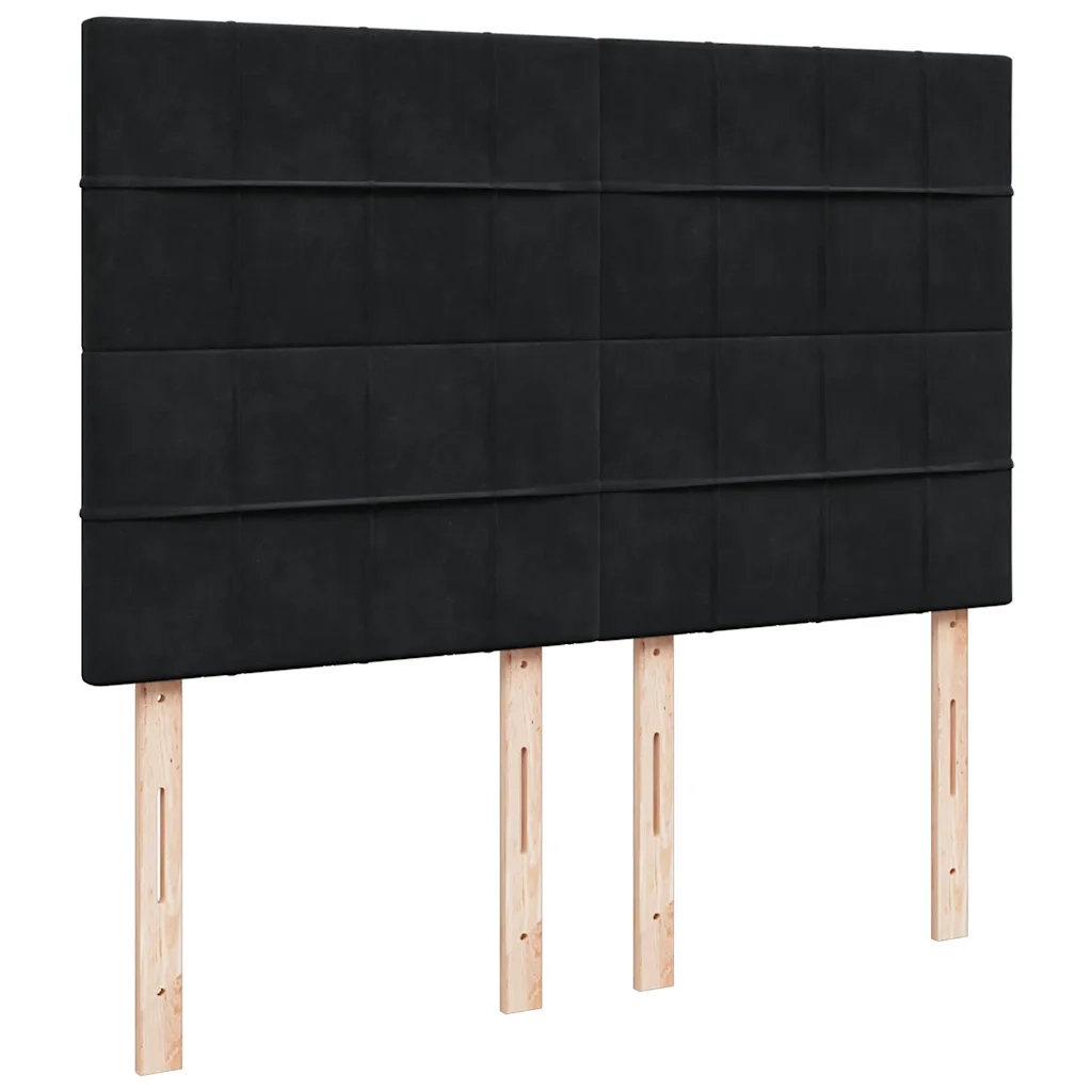 Giroletto a Molle con Materasso Nero 140x200 cm in Velluto 3292360