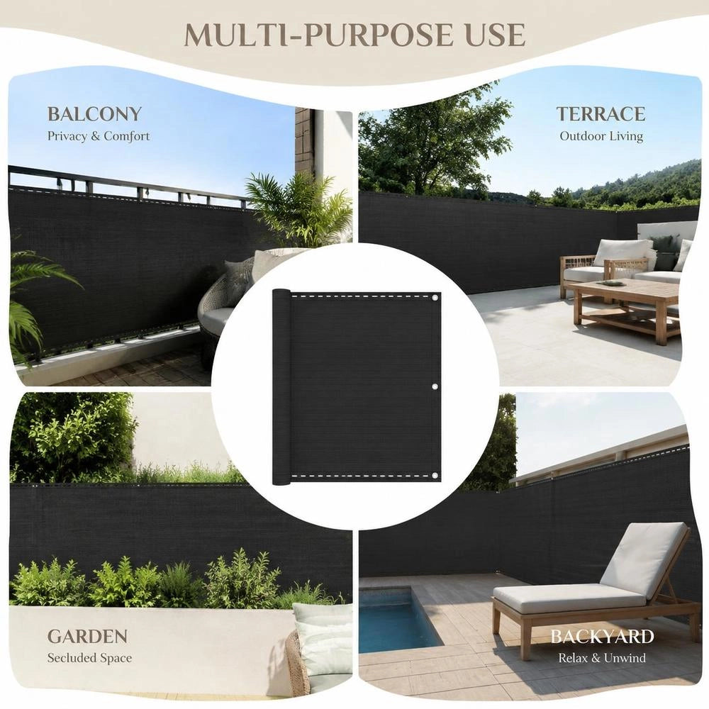 Balcony Privacy Screen, Anthracite, 90x300 Cm, HDPE