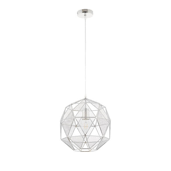 Lampada a sospensione Armour cromata geometrica E27 Endon