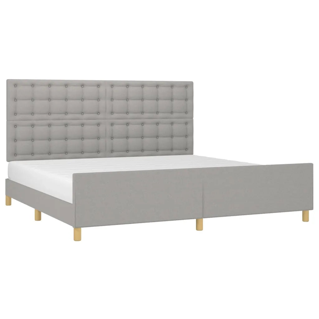 Giroletto senza Materasso-Struttura Letto Grigio Chiaro 200x200 cm Tessuto 989022