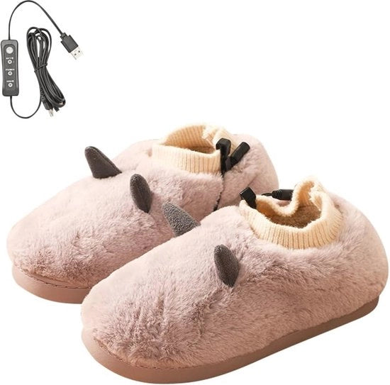 Slippers con riscaldamento USB per l'inverno - Caldo e morbido riscaldatore per piedi per ufficio e casa