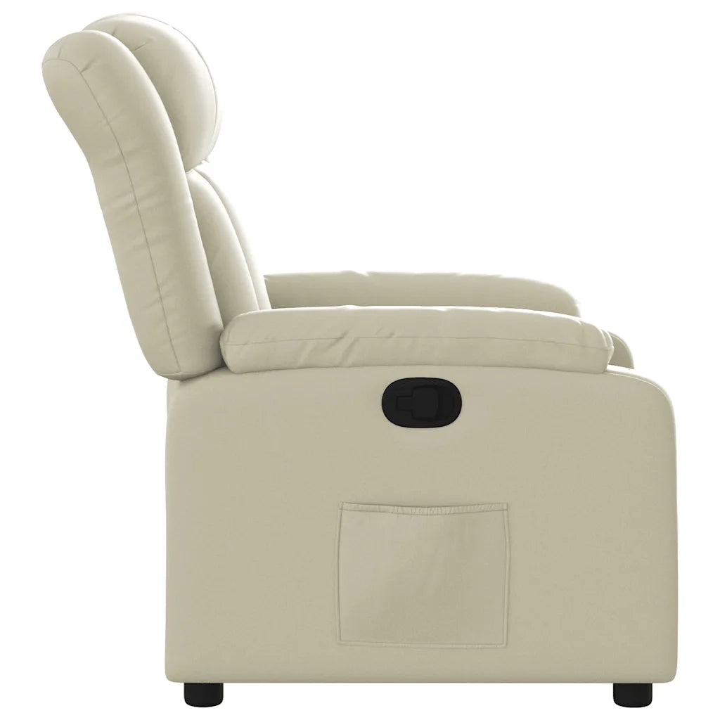 Divano Sedia-Poltrona Reclinabile Crema in Similpelle 935726