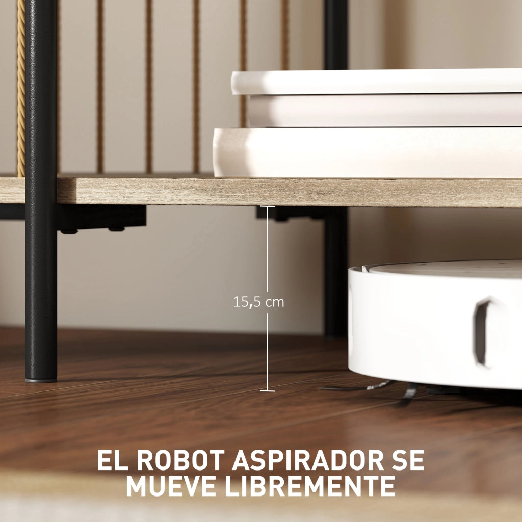 Mobile TV stile boh¨¦mien ¨C Xylo ¨C legno naturale con ripiani aperti 124x43,5x41 cm