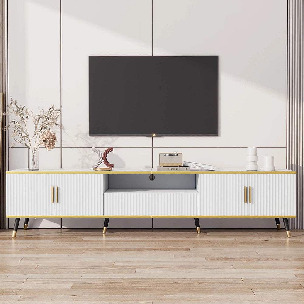 Mobile TV Design Marmo 200x40x46cm - Xylo - 2 Ante e 1 Cassetto, fino a 90"