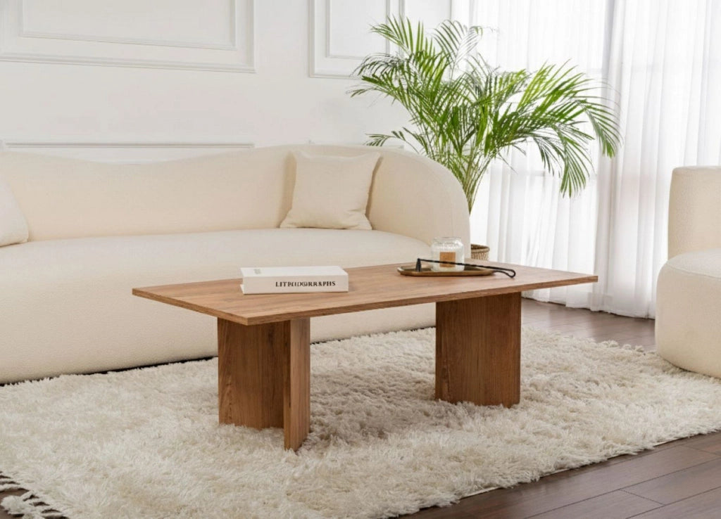 Turate, Tavolino da Salotto Forma Rettangolare, 119x60x40h cm Marrone Quercia